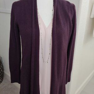 Philosophy - Long, Open Cashmere Sweater - Deep Plum - Sz M